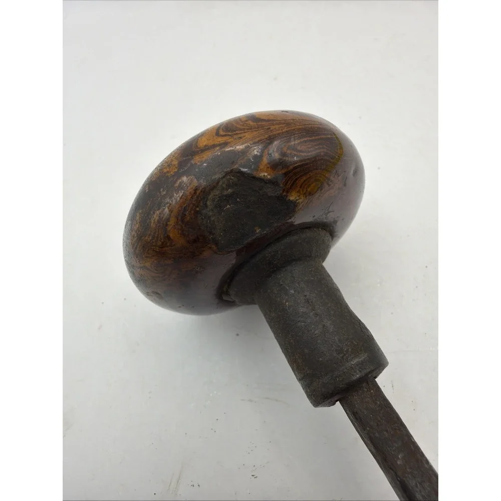1900's Doorknob Set Porcelain/Glass Brown Swirl Vintage